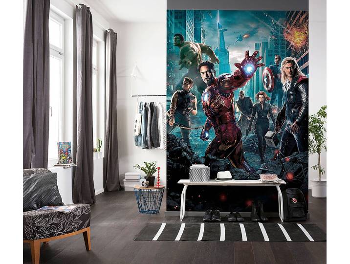 Papier peint Avengers 2012 184 x 254 x 0cm Multicolore