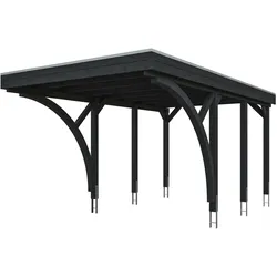 Skan Holz Carport Friesland 320x555 cm inkl. 2 Einfahrtsbogen Set F anthrazit