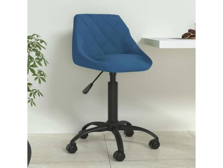 NLQMSU Esszimmerstuhl, blau, Velours, verstellbar, mit Rollen Komfortabler gepolsterter Sitz, stabiler Stahlrahmen, vielseitig einsetzbar