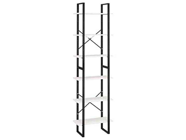 Kaorsrow Lagerregal Massivholz Kiefer Metall Regal Weiß 60x30x210 cm Vielseitiges Standregal aus Kiefernholz und Metall für Küche, Werkstatt oder Schlafzimmer mit stabiler Wandbefestigung.