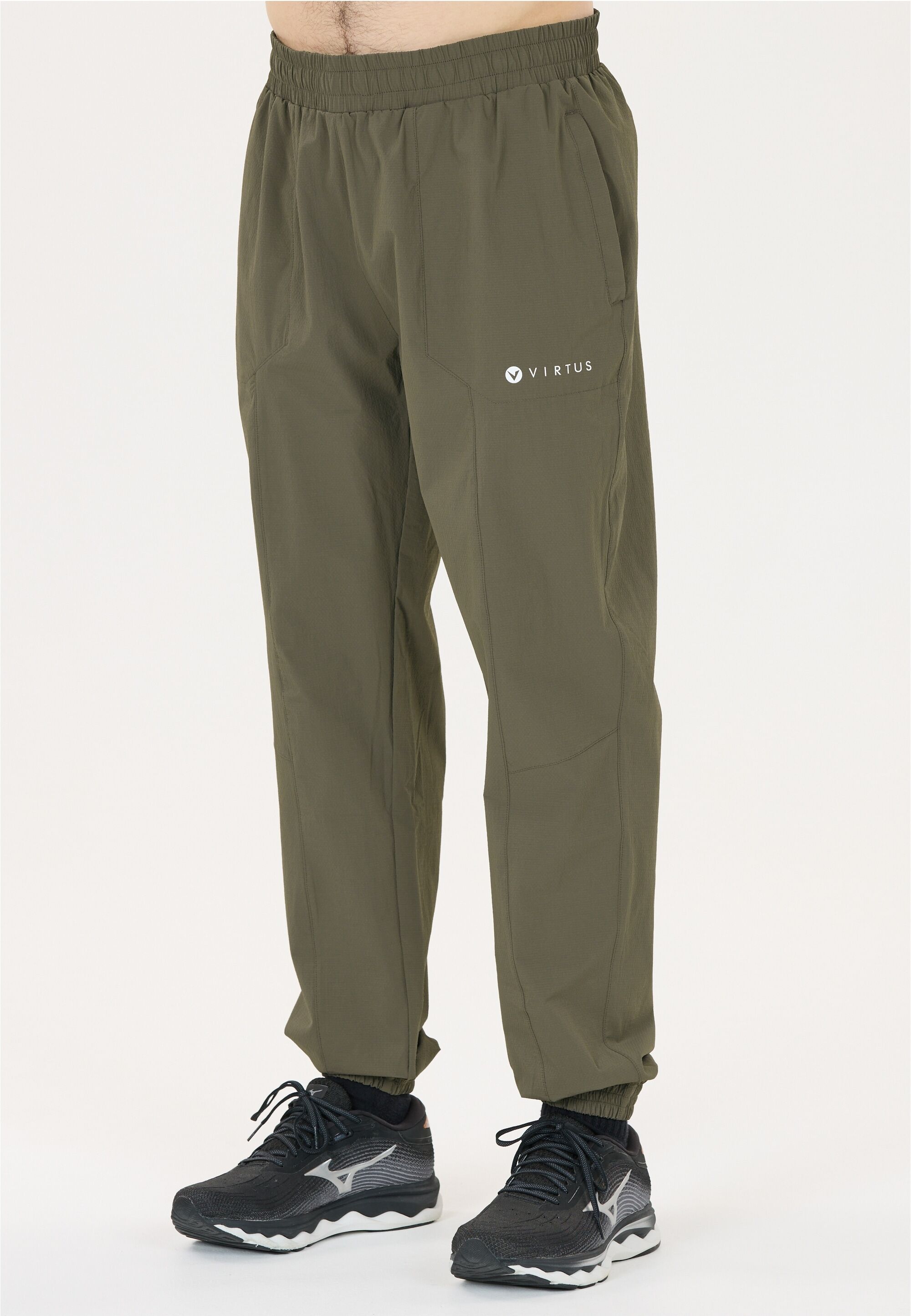 Outdoorhose VIRTUS "Aron", Herren, Gr. XL, US-Größen, grün (dunkelgrün), 88% Polyamid, 12% Elasthan, unifarben, lang, Hosen Outdoorhose, aus robustem Ripstop-Material