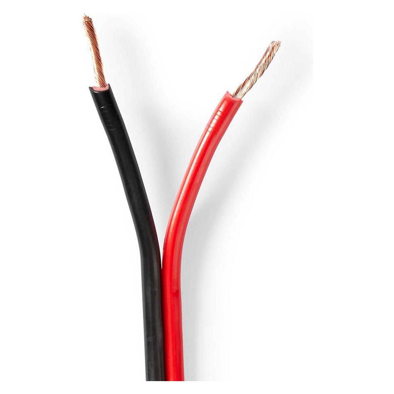 Nedis Lautsprecherkabel| 2x 1.50 mm²| Kupfer| 100.0 m| rund| PVC| Red Schwarz| - Verlä (100 m, 1.50 mm²) (CABR1500BK1000)
