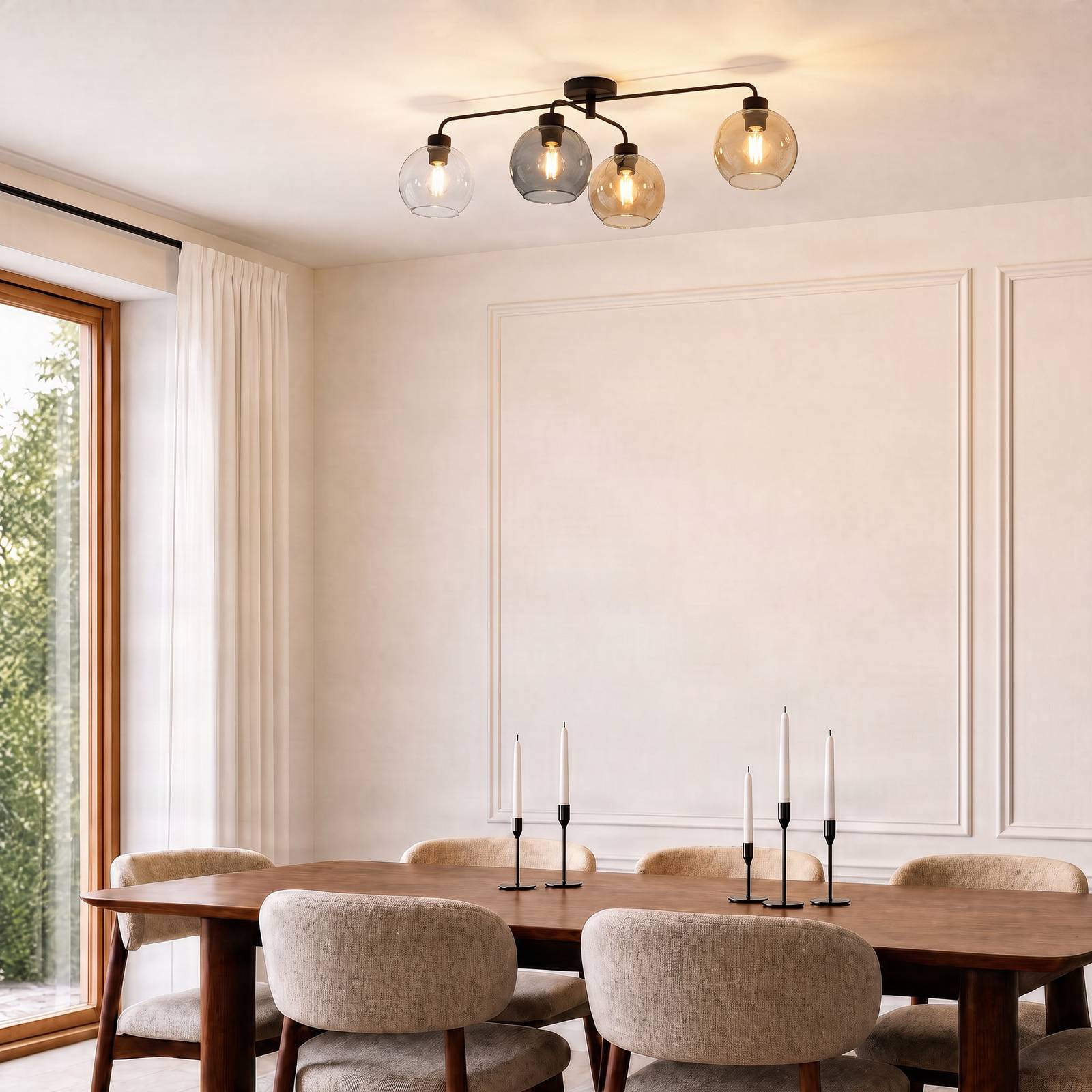 Ceiling Light Cubus TK Lighting, dimmable, Clear / transparent, Living / Dining Room, Glass, Modern, Ceiling Light