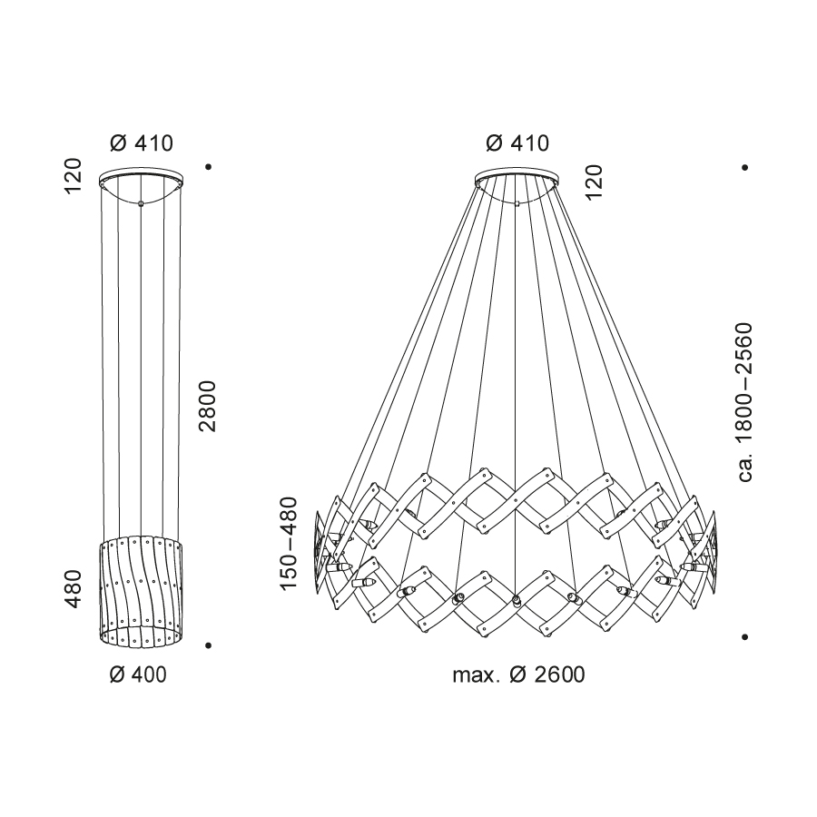Serien Lighting Pendelleuchte ZOOM XL 1 20xE14 ZO1002 4260331399587