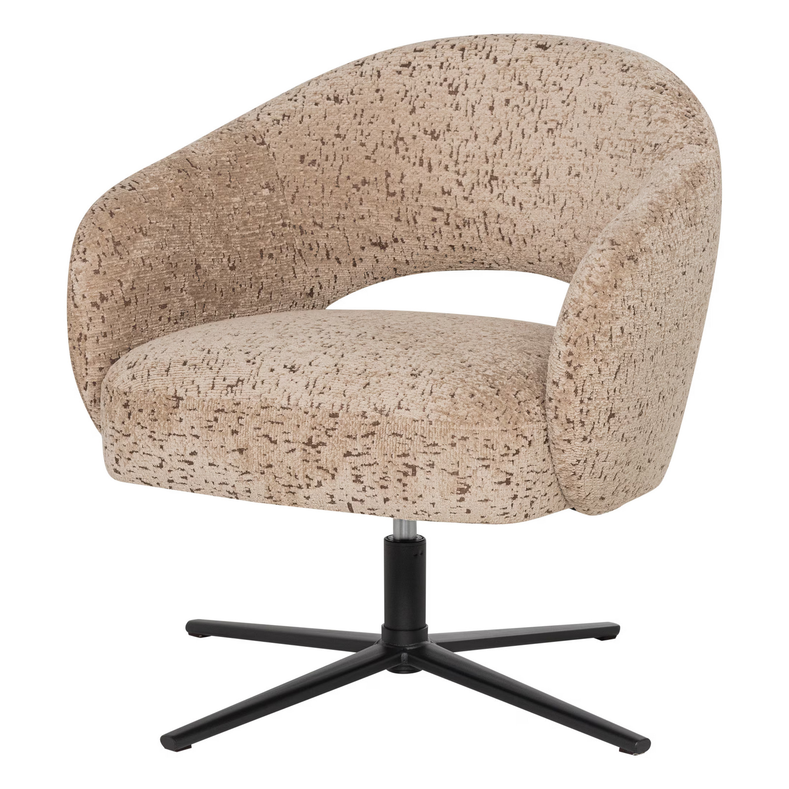 WOOOD Draaifauteuil Pico Velvet - Zand