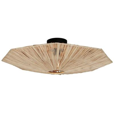 GOOD & MOJO Deckenleuchte "Panama", beige (natur), 1, Ø 65cm H: 7cm, Leuchten, Deckenleuchte