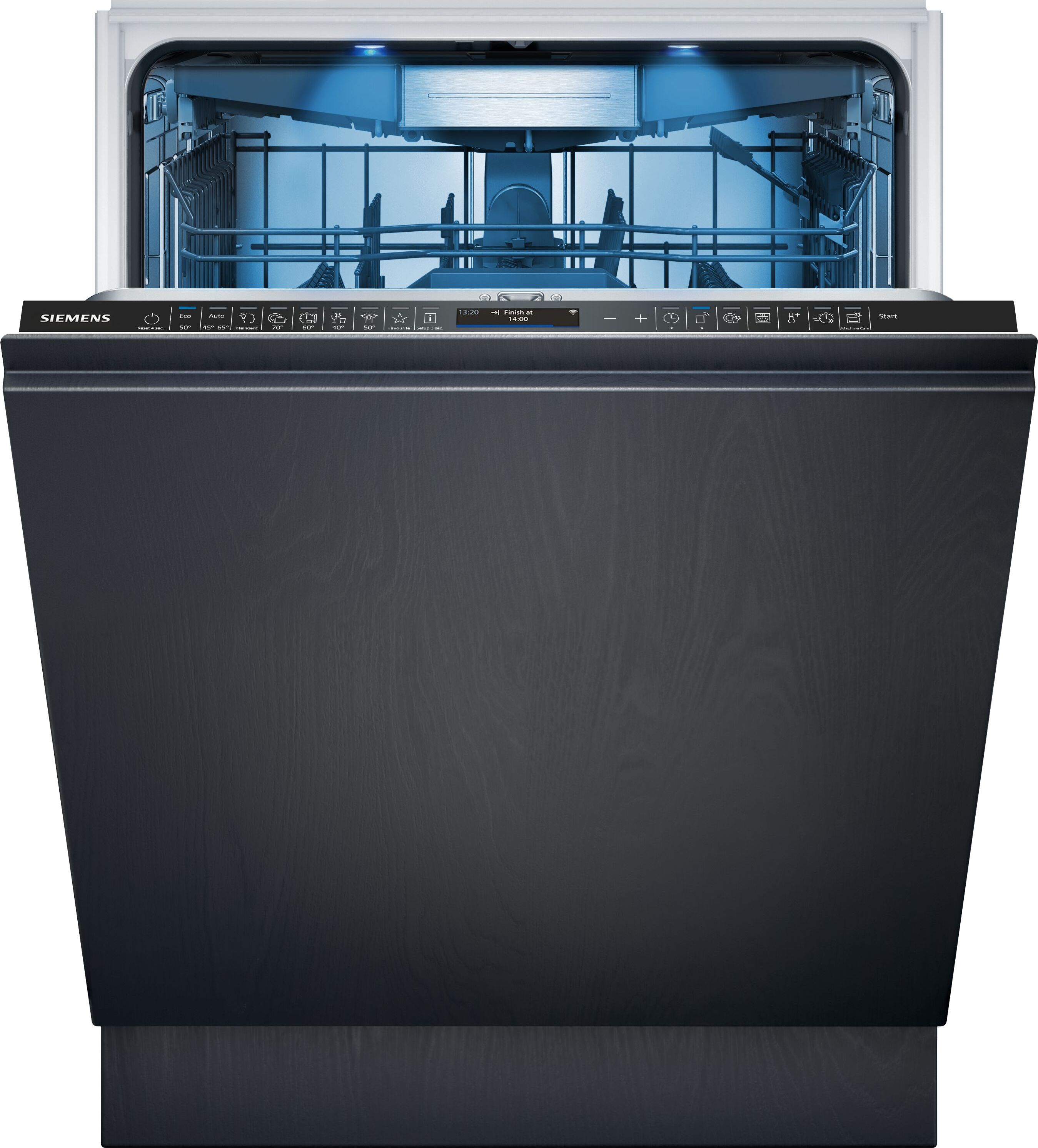 Siemens iQ700 SX87TX02CE, Voll integriert, Standardgröße (60 cm), Schwarz, Berührung, Edelstahl, 14 Maßgedecke