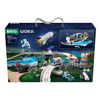Weltraum Deluxe Zugset - Holzeisenbahnset - wunderbares Geschenk für Kinder ab 3 Jahren