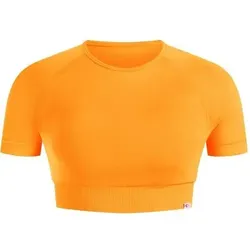 SMILODOX Crop Shirt Elna, Größe L in Orange Orange