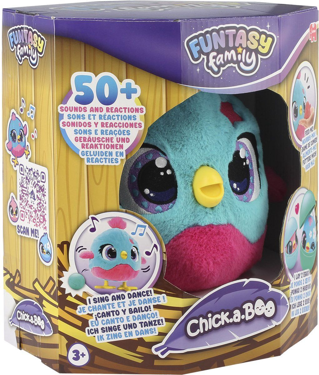 Jumbo Funtasy Family Chick-a-boo Interactieve knuffel die zingt, danst en eitjes legt