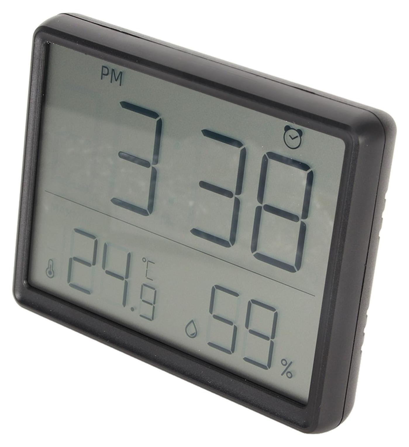 Dripio Digitale wekker met temperatuur- en luchtvochtigheidsmeter, zwart