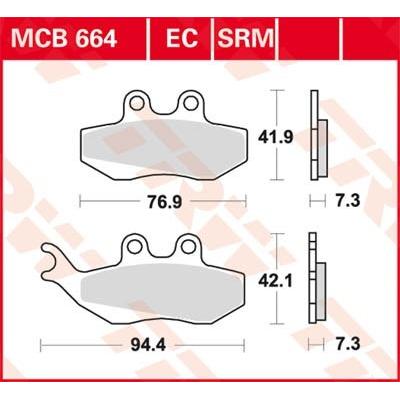 TRW Bremsbelagsatz MCB664 Bremsbeläge,Bremsklötze,Bremssteine,Bremsbeläge & Bremsbelagsatz,Bremsklötze & Bremsbelagsatz