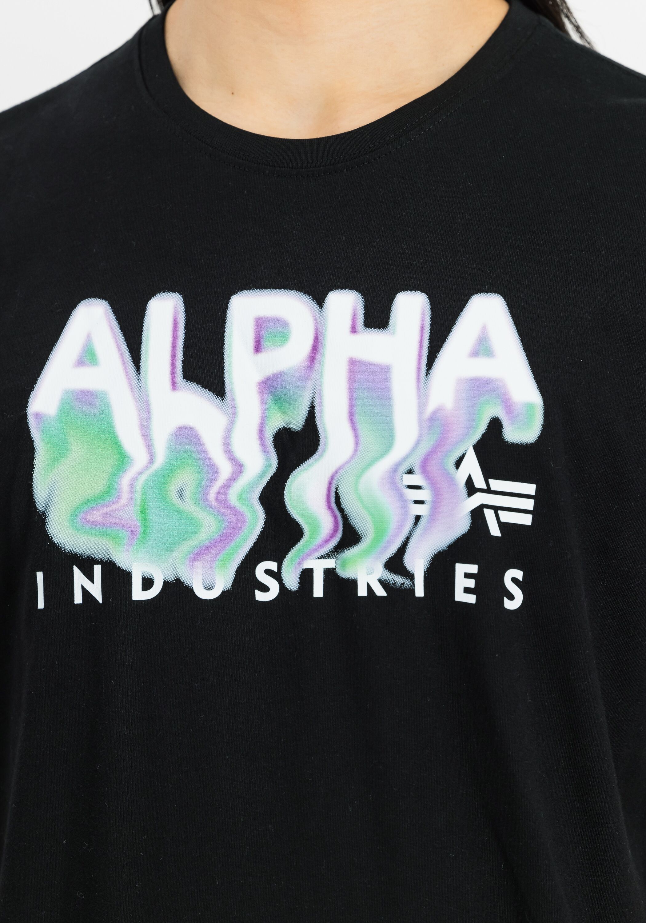 T-Shirt ALPHA INDUSTRIES "Nebula T-Shirt", Herren, Gr. S, schwarz, Obermaterial: 100% Baumwolle, Shirts T-Shirt schwarz S