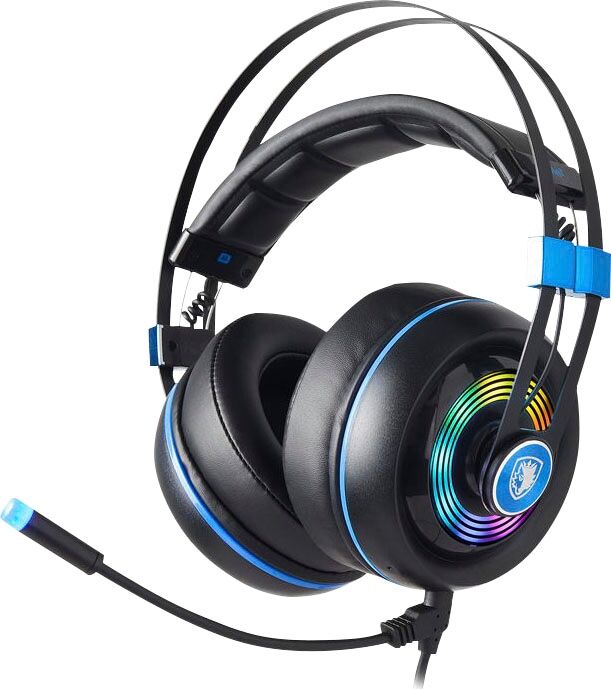 SADES Gaming-Headset "Armor SA-918", schwarz (schwarz, blau), Kopfhörer, kabelgebunden, Gaming-Headset