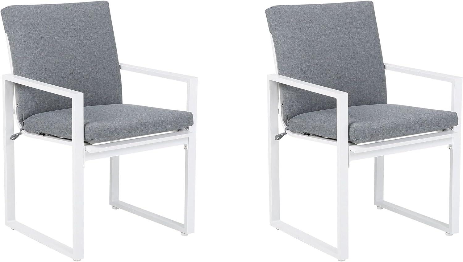 Exklusive Aluminium-Gartenstühle, 2er-Set, grau - Pancole