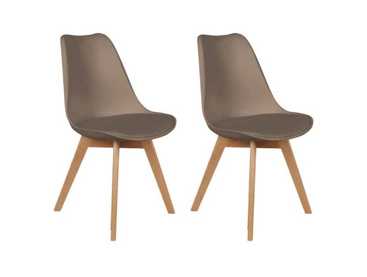 MEDALINE - Lot de 2 Chaises Scandinaves Taupe