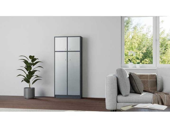 Maßgefertigte Vitrine Premium Dekore Schwarz