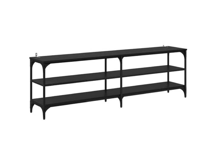Makastle TV-Schrank Schwarz Eichen-Optik 160 x 30 x 50 cm
