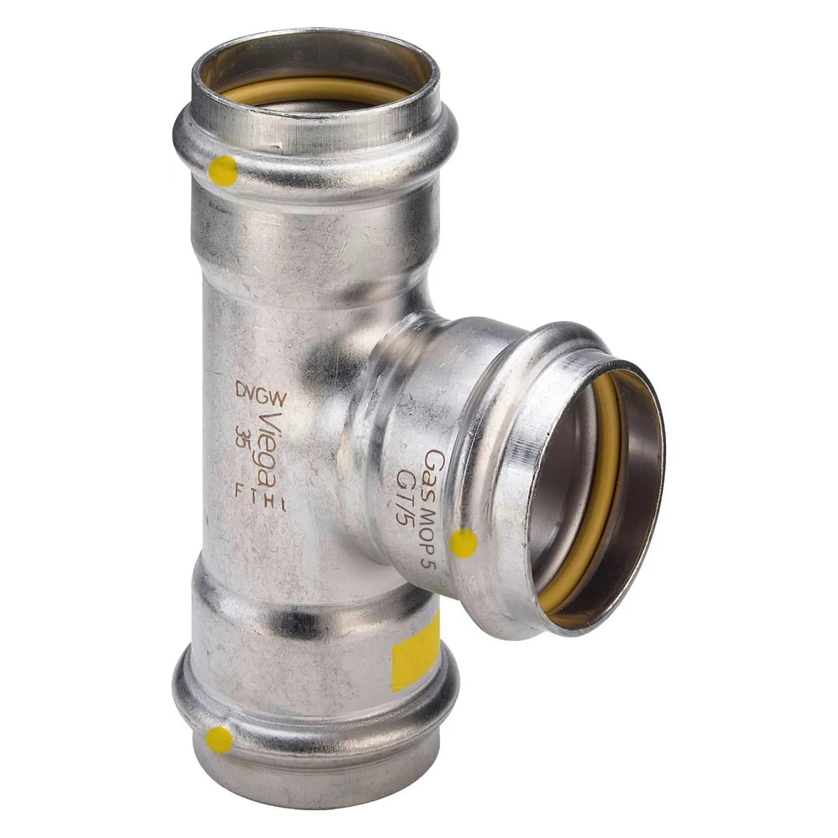 Viega Sanpress Inox G-T-Stück, d1 28, d2 28, d3 28 Stahl nichtrostend Modell 0218 (T-Verbindung) (486518)