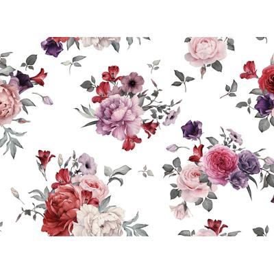 Fototapete LIVING WALLS "Designwalls Flower Bouquet 1", rosa (rosa, violett, weiß), B:3,5m L:2,55m, Vlies, Tapeten, Vlies, Wand, Schräge, Decke