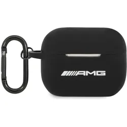 Mercedes AMG AMAPRBK AirPods Pro cover czarny/black Silicone Big Logo (Kopfhörer Hülle), Kopfhörertasche + Schutzhülle, Schwarz