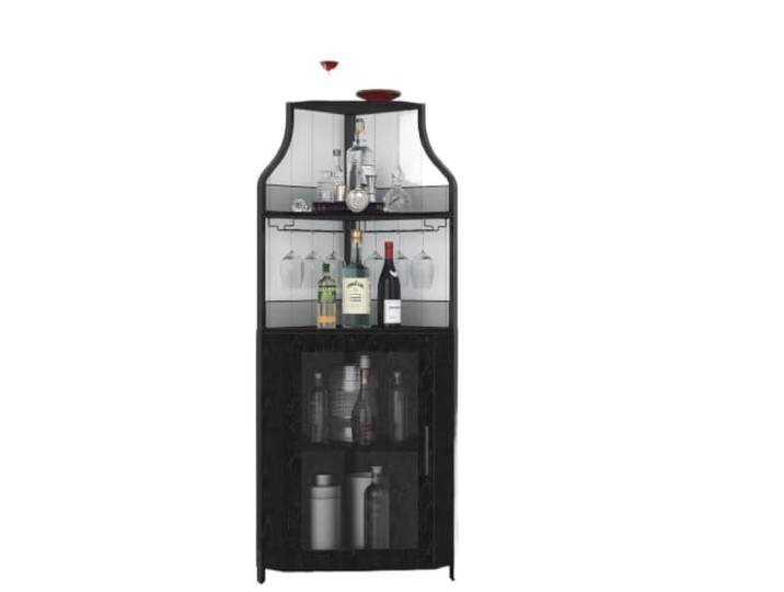 XPJYUA Eck Barschrank Eckweinschrank mit abnehmbarem Gestell Bar mit Scheunentor und Glashalter, Buffet und Zuhause(Color5)
