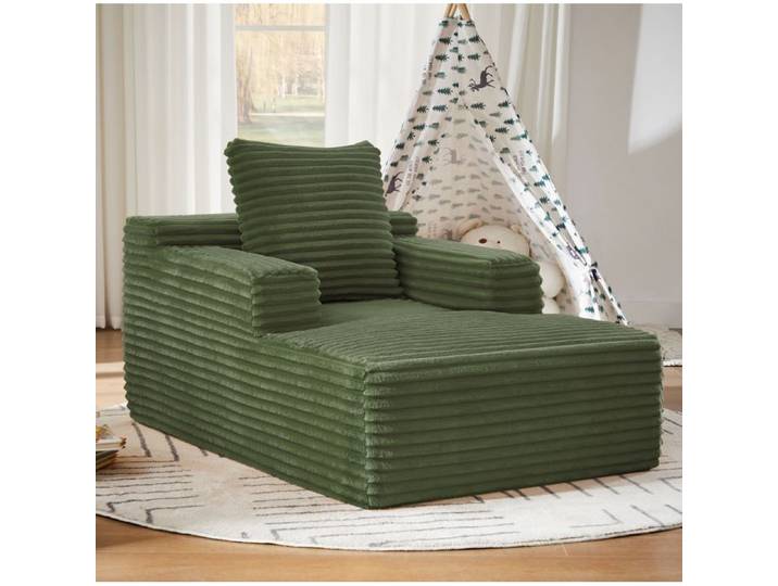 VUENOR canapé convertible 1 place vert – corduroy sans montage