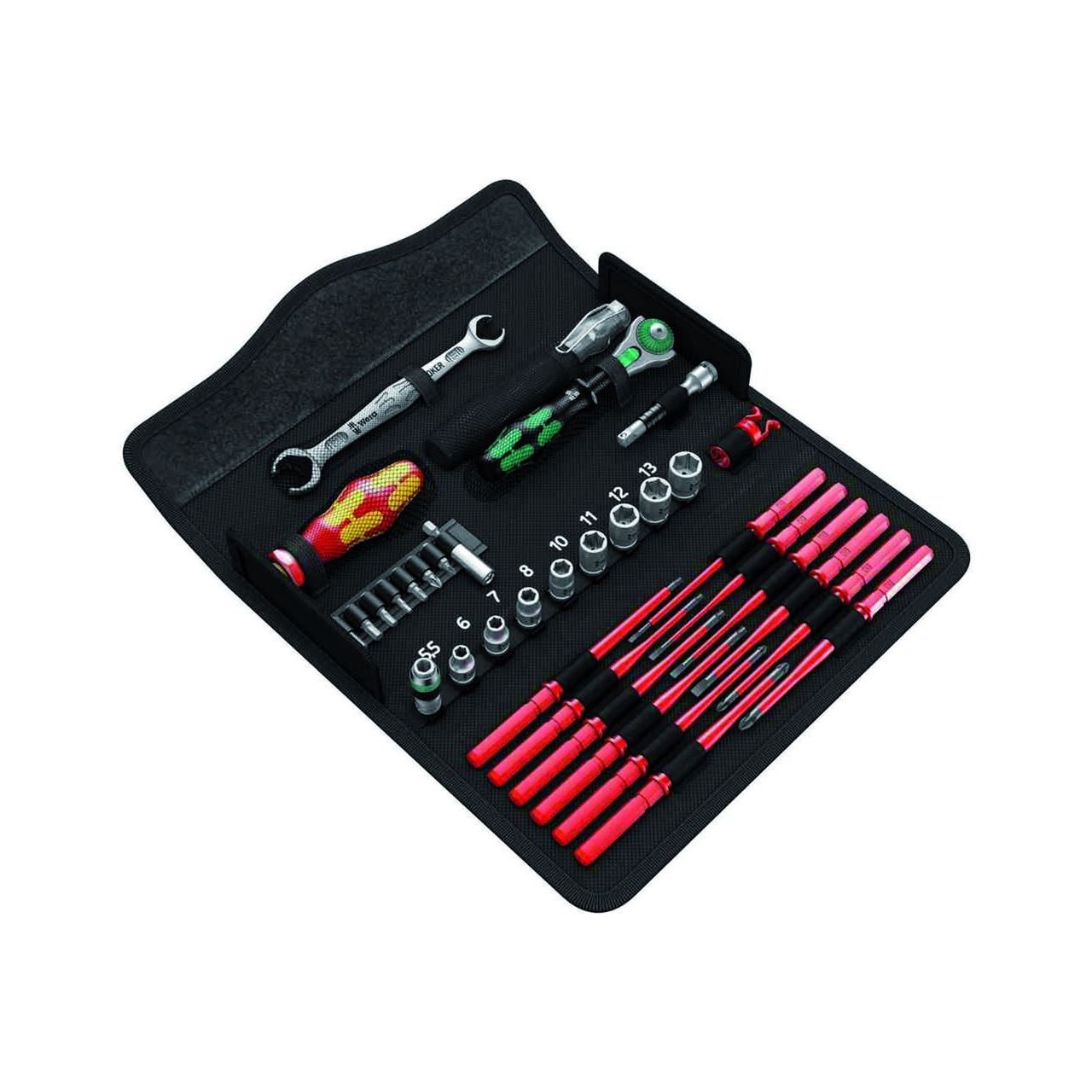 Wera Werkzeugset 35tlg Elektro Tasche 1xMaul 12xSteckeinsatz 1xMess