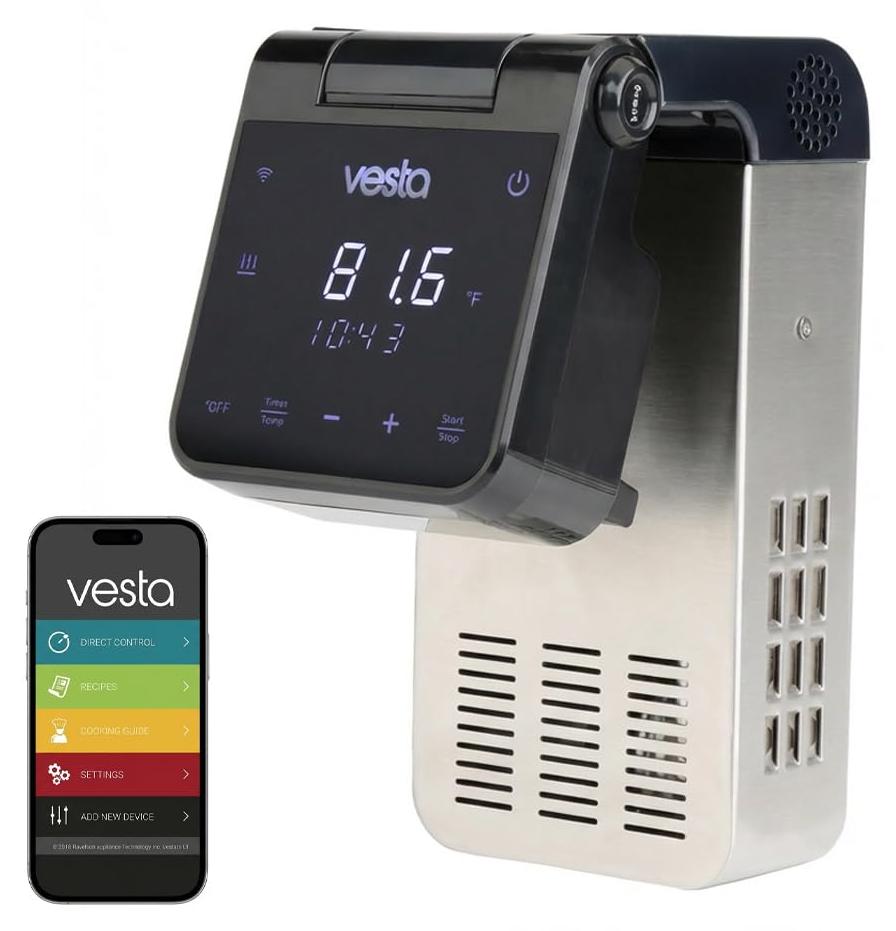 Thermocirculator 1500W, IPX7, 20-95 °C, Wi-Fi, schwarz