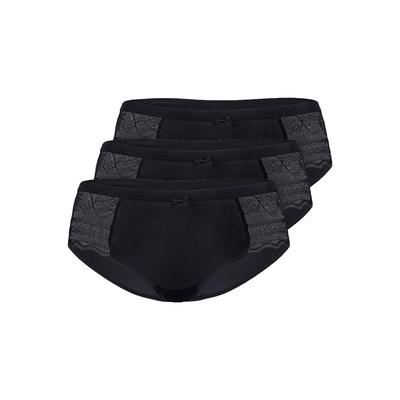 Panty SASSA "3er Pack Panty FANCY LACE", Damen, Gr. 38, 3 Stk., schwarz, Spitze, , figurbetont, Unterhosen Panty