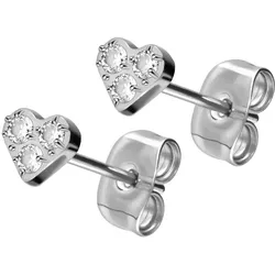 Titan Ohrstecker KRISTALLHERZ