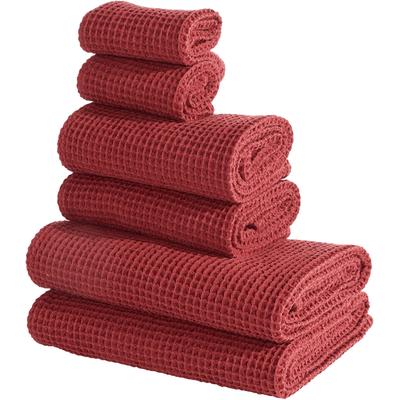 Handtuch Set "Tabina, Duschtücher, Handtücher, Gästetücher, Premium 500 gr/m²", rot (russet braun), 6, Waffelpiqué, Waffelpiqué, Obermaterial: 100% Baumwolle, LEGER HOME BY LENA GERCKE, Handtuch-Sets, Premium Handtücher, 100% Baumwolle, weich, 5...