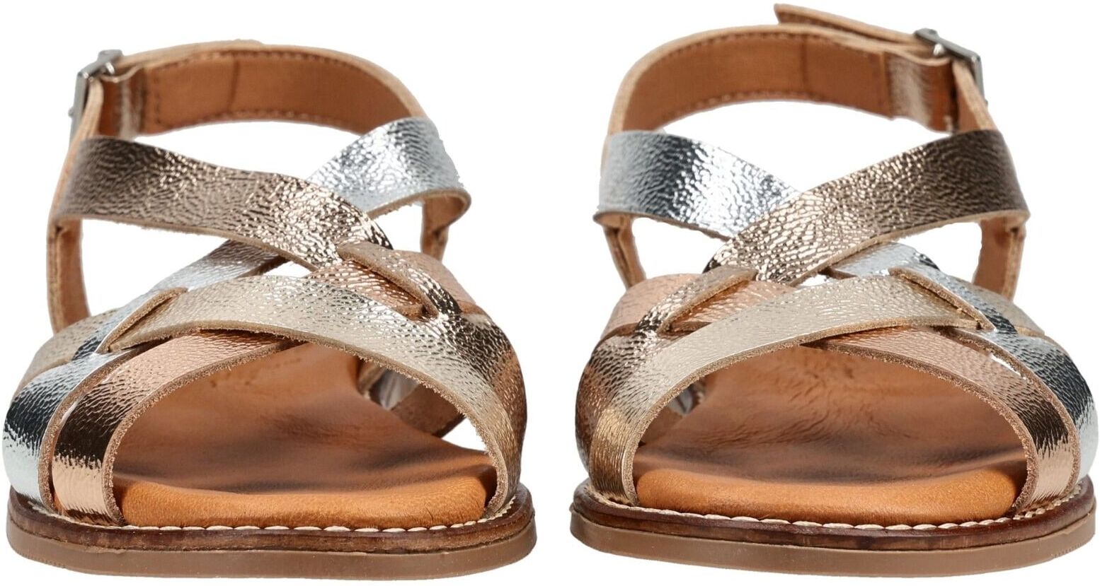 Oh! My Sandals Riemchensandale OH MY SANDALS "Oh My Sandals Sandalen Leder", Damen, Gr. 40, silber (bronze), Leder, Schuhe Riemchensandale