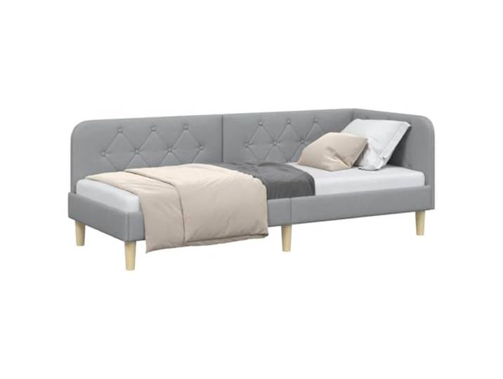 KTHLBRH Eckbett Hellgrau 80 x 200 cm Stoff Platzsparendes Design, wendbare Armlehnen, Schlafsofa, weiches Polyester
