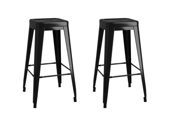 NEUF 2026  CHIC Chaises de bar SWEETY Tabourets HAUTE empilables Set de 2 noir métal 43x43x77 cm CCC1281