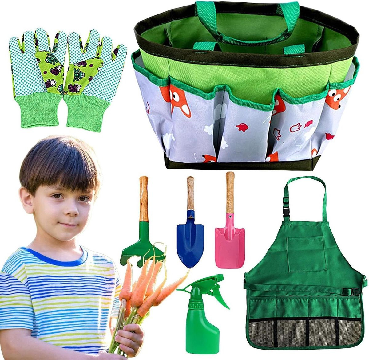 7-delige Kindertuinset met Water Locking Design - Multicolor Speelgoed Tuingereedschap