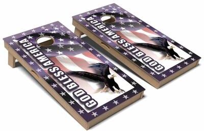 Skip's Garage God Bless America Cornhole Board Set