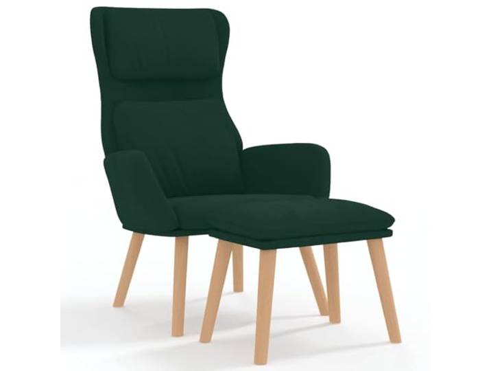 Makastle Relaxsessel mit Hocker Dunkelgrün Samt