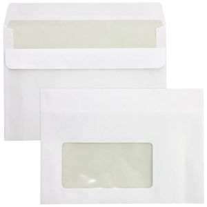 Mailmedia Briefumschläge weiß, C6, mit Fenster, selbstklebend, 75g/m², 1000 Stück