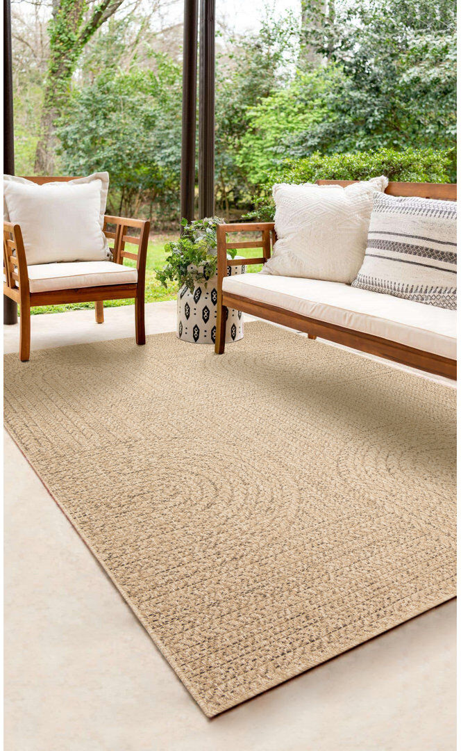 Bay Isle Home Amance Jute-Look Indoor / Outdoor Area Rug Beige Rectangular 240 x 340 cm