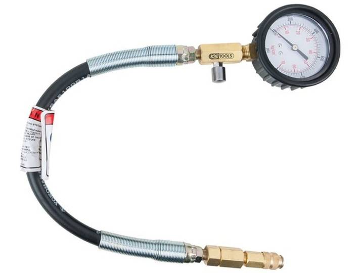 KS Tools Schlauch KS Tools 150.3661 Manometer mit Schlauch, 0 - 1000 psi, Ø 70 mm