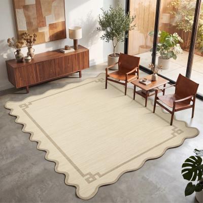 Garvee Scalloped Bordered Area Rugs for Living Room Bedroom