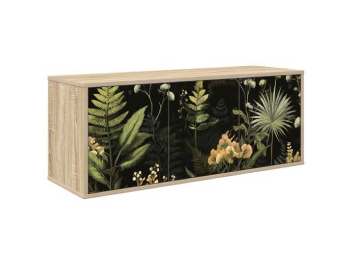 GHVBNMF Wandmontierter TV-Schrank 102x33x40 cm Sonoma-Eiche Schwebendes Lowboard in Sonoma-Eiche für Wohnzimmer und Schlafzimmer mit 3 Türen und dekorativer Musterung.