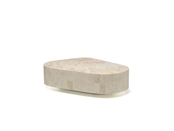 Table basse en pierre beige 100x52 cm 28h