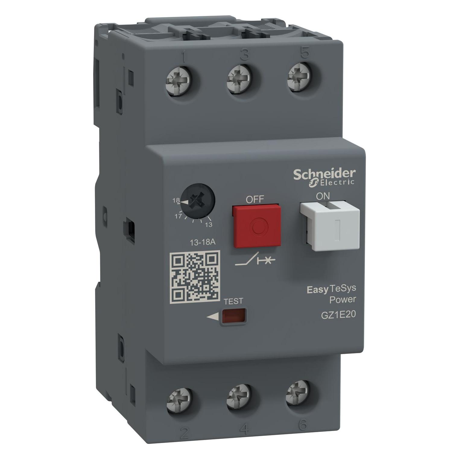 Schneider Electric Wyłącznik silnikowy GZ1E napęd przyciskowy I=13-18A zaciski skrzynkowe GZ1E20 (GZ1E20)