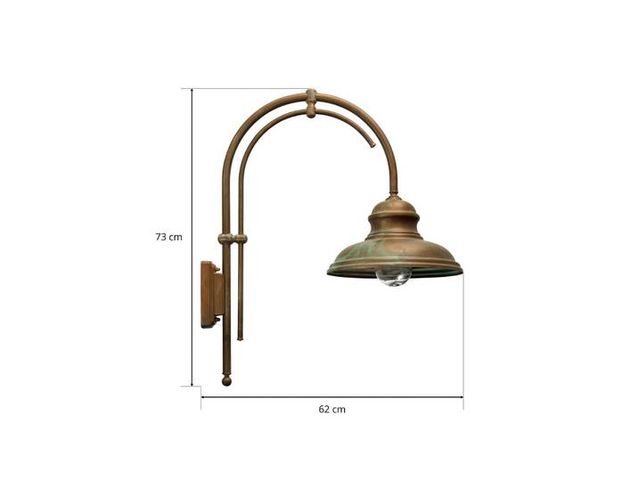 Moretti Luce Aussenwandleuchte Luca, dimmbar, kupfer, Messing, Antik