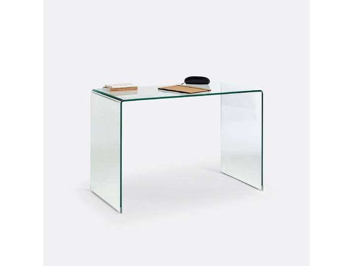 LA REDOUTE Bureau console en verre trempé, Joan Vert Verre Transparent