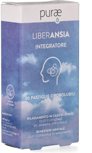HP ITALIA Srl Purae Liberansia, Integratore Rilassante con Oli Essenziali, 20 Pastiglie