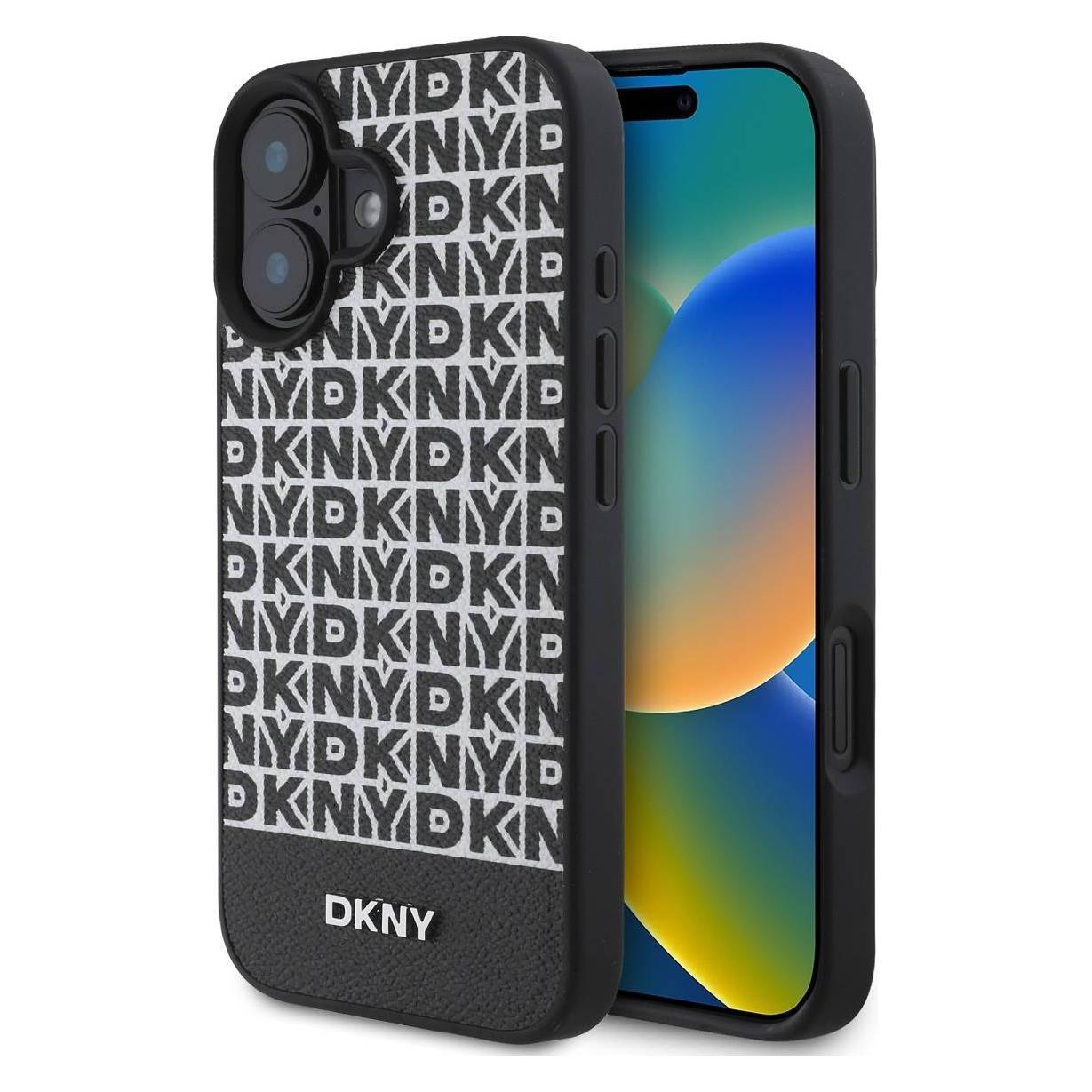 DKNY Repeat Pattern Bottom Stripe Case (Apple iPhone 16 Plus) (DKHMP16MPSOSPK)