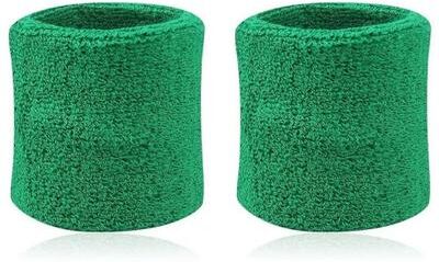 Inspired Living Quick Dry Wrist Sweatband Set For Tennis, Gym & Sports Training green